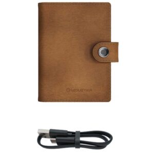 Led Lenser Leather Wallet With Lantern 150 Lumens Marrón