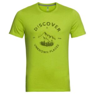Odlo Nikko Print Short Sleeve T-shirt Verde S Hombre