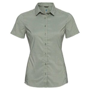 Odlo Kumano Check Short Sleeve Shirt Verde L Mujer