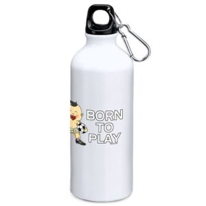 Kruskis Born To Play Football 800ml Aluminium Bottle Blanco