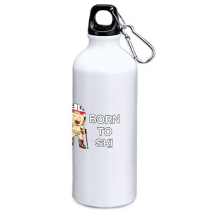 Kruskis Born To Ski 800ml Aluminium Bottle Blanco