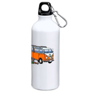 Kruskis Hippie Van Climbing 800ml Aluminium Bottle Blanco