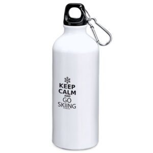 Kruskis Keep Calm And Go Skiing 800ml Aluminium Bottle Blanco