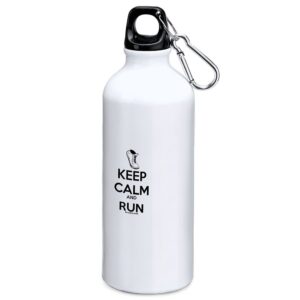 Kruskis Keep Calm And Run 800ml Aluminium Bottle Blanco