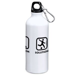 Kruskis Problem Solution Play Football 800ml Aluminium Bottle Blanco