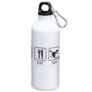 Kruskis Sleep Eat And Ski 800ml Aluminium Bottle Blanco
