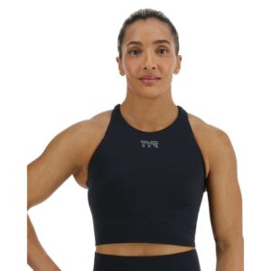 Tyr Joule Elite High Neck Solid Sports Top Negro M Mujer