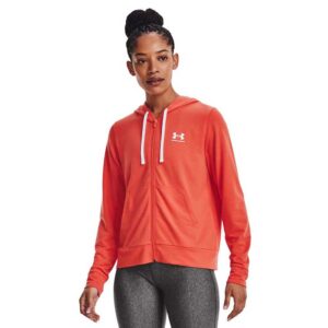 Under Armour Rival Terry Full Zip Sweatshirt Rojo M Mujer