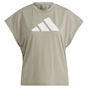 Adidas Icons Regular Fit Logo Short Sleeve T-shirt Beige M Mujer