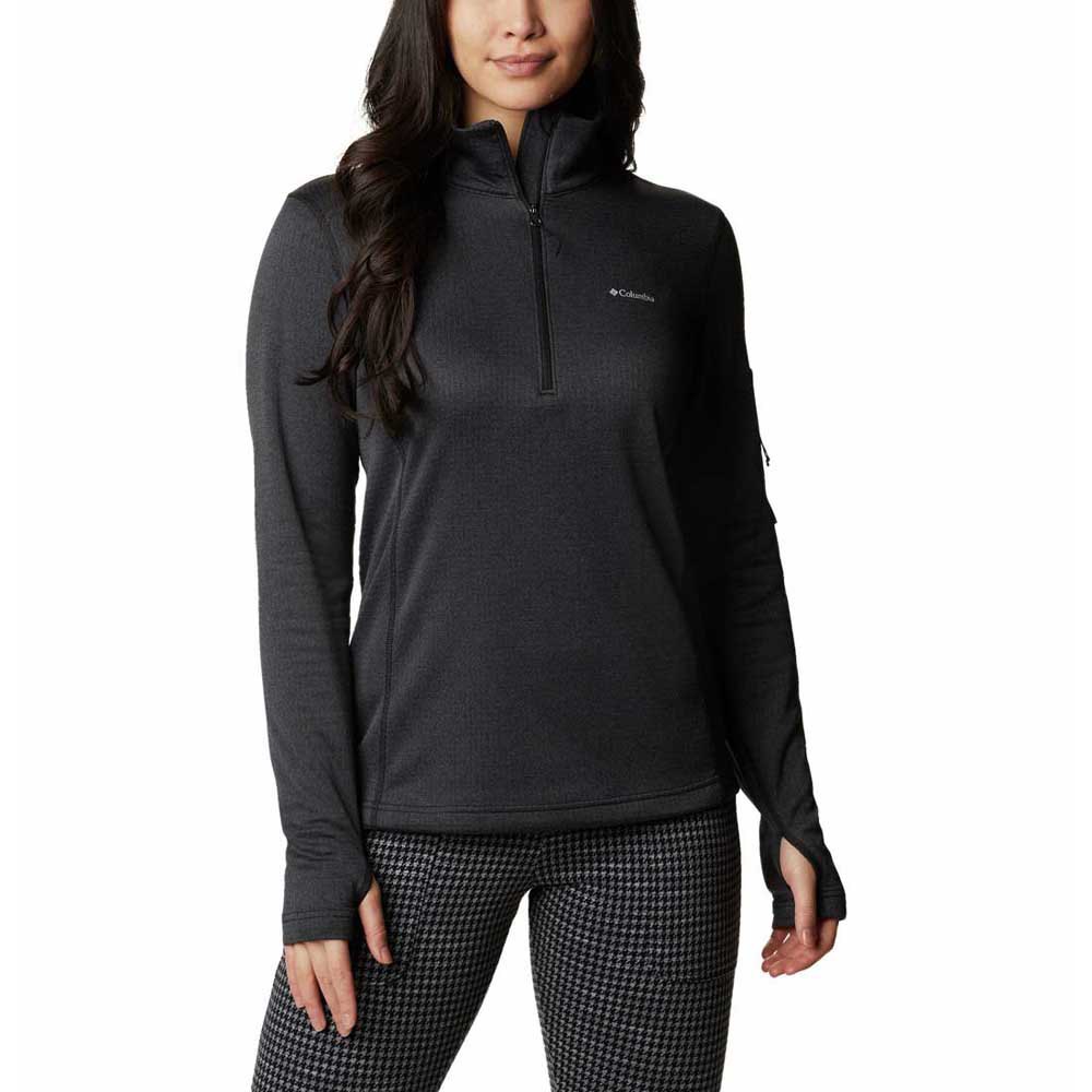 Columbia W Park View Grid Half Zip Fleece Negro XS Mujer