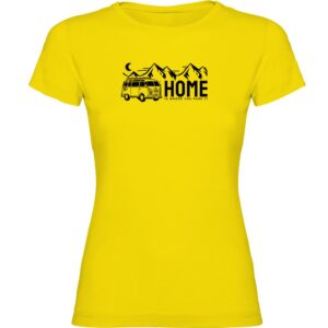 Kruskis Home Short Sleeve T-shirt Amarillo XL Mujer