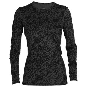 Icebreaker 200 Oasis Forest Shadows Merino Long Sleeve T-shirt Negro M Mujer