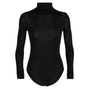 Icebreaker Queens High Neck Merino Bodie Negro M Mujer