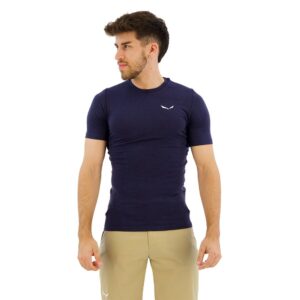 Salewa Cristallo Warm Alpine Merino Responsive Short Sleeve Base Layer Azul L Hombre