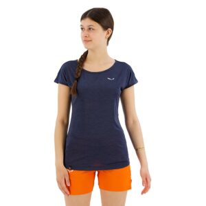 Salewa Puez Melange Dryton Short Sleeve T-shirt Azul L Mujer